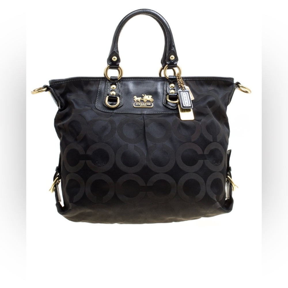 Coach Black Signature Canvas Ashley Top Handle Bag - Picture 10 of 10